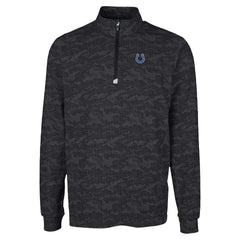 Indianapolis Colts Cutter & Buck Traverse Camo Print Stretch Quarter-Zip Top - Black outlet