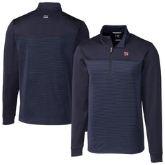 New York Giants Cutter & Buck Traverse Stripe Stretch DryTec Quarter-Zip Top - Navy discount