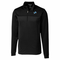 Detroit Lions Cutter & Buck Traverse Stripe Stretch DryTec Quarter-Zip Top - Black for sale