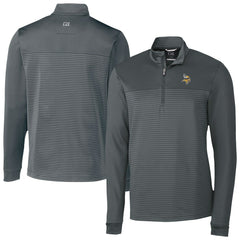 Minnesota Vikings Cutter & Buck Traverse Stripe Stretch DryTec Quarter-Zip Top - Gray sale