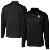 Pittsburgh Steelers Cutter & Buck Traverse Stripe Stretch DryTec Quarter-Zip Top - Black discount