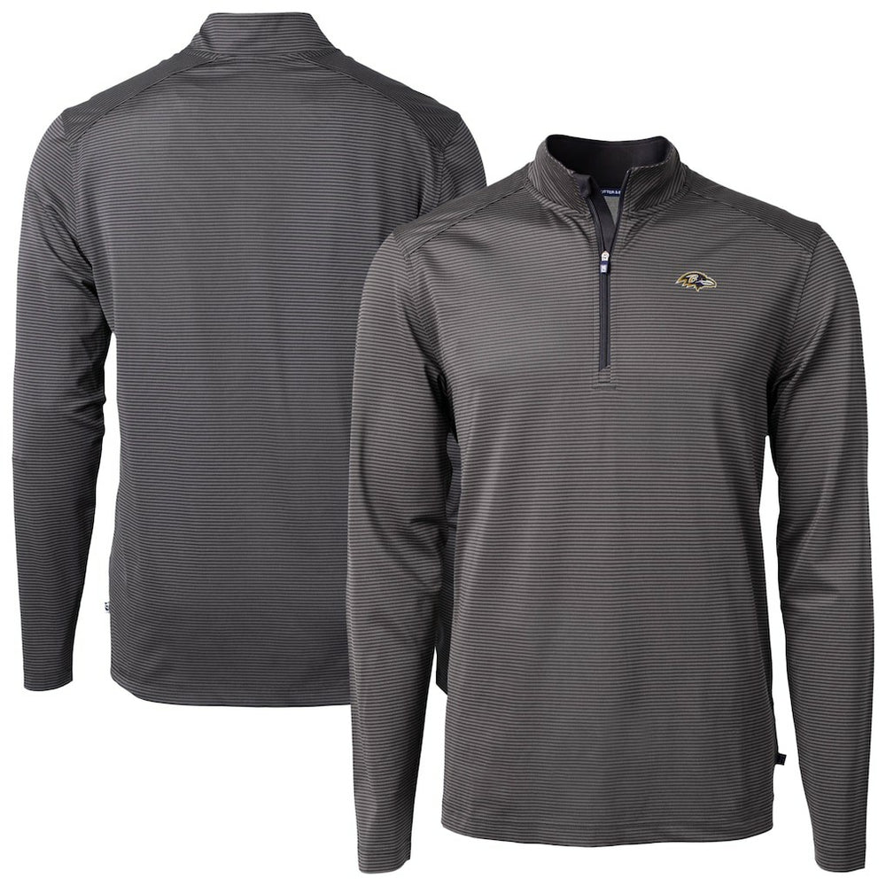 Baltimore Ravens Cutter & Buck Virtue Eco Pique Micro Stripe Quarter-Zip Jacket - Black online