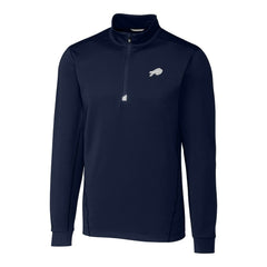 Buffalo Bills Cutter & Buck Big & Tall Traverse Eco Tri-Blend DryTec Quarter-Zip Jacket - Navy on sale