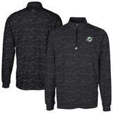 Miami Dolphins Cutter & Buck Big & Tall Traverse Eco Camo Tri-Blend DryTec Quarter-Zip Jacket - Black on sale