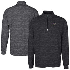 Baltimore Ravens Cutter & Buck Big & Tall Traverse Eco Camo Tri-Blend DryTec Quarter-Zip Jacket - Black sale