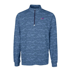 Buffalo Bills Cutter & Buck Big & Tall Traverse Eco Camo Tri-Blend DryTec Quarter-Zip Jacket - Navy on sale