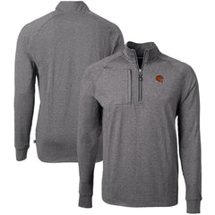 Cincinnati Bengals Cutter & Buck Big & Tall Adapt Eco Raglan Quarter-Zip Jacket - Heather Black discount
