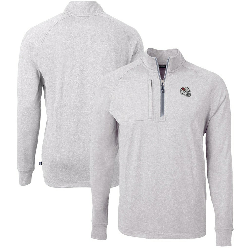 Arizona Cardinals Cutter & Buck Big & Tall Adapt Eco Raglan Quarter-Zip Jacket - Heather Gray cheap