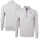 Baltimore Ravens Cutter & Buck Big & Tall Adapt Eco Raglan Quarter-Zip Jacket - Heather Gray for sale