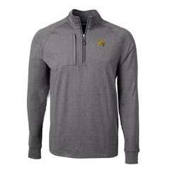 Green Bay Packers Cutter & Buck Big & Tall Adapt Eco Raglan Quarter-Zip Jacket - Heather Black for sale