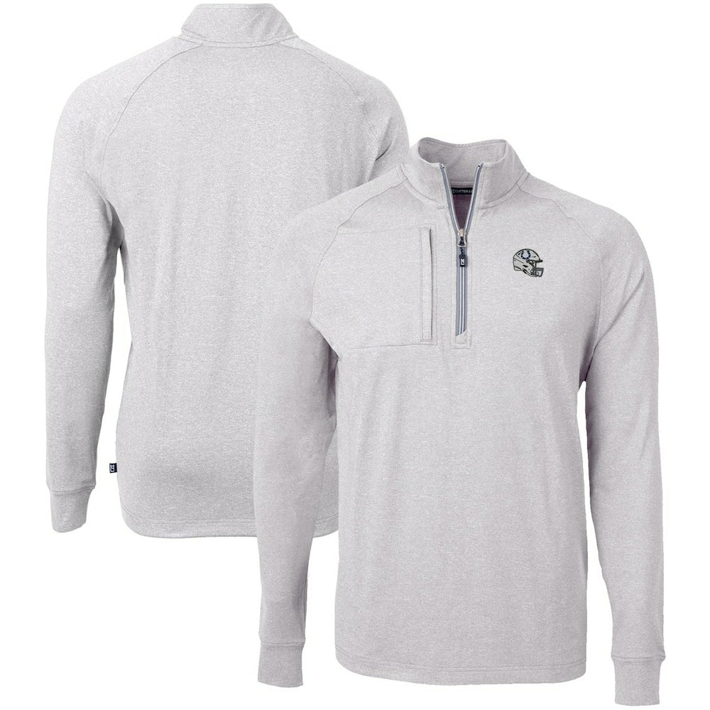 Indianapolis Colts Cutter & Buck Big & Tall Adapt Eco Raglan Quarter-Zip Jacket - Heather Gray on sale