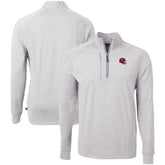 Kansas City Chiefs Cutter & Buck Big & Tall Adapt Eco Raglan Quarter-Zip Jacket - Heather Gray on sale