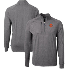 Cincinnati Bengals Cutter & Buck Big & Tall Adapt Eco Raglan Quarter-Zip Jacket - Heather Black for sale