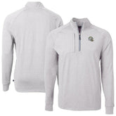 Los Angeles Chargers Cutter & Buck Big & Tall Adapt Eco Raglan Quarter-Zip Jacket - Heather Gray cheap
