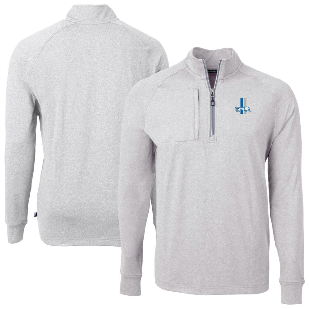 Detroit Lions Cutter & Buck Big & Tall Adapt Eco Raglan Quarter-Zip Jacket - Heather Gray sale
