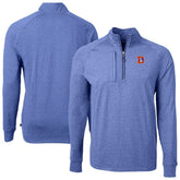 Denver Broncos Cutter & Buck Big & Tall Adapt Eco Raglan Quarter-Zip Jacket - Heather Royal on sale