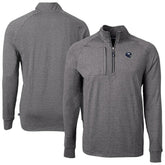 New York Giants Cutter & Buck Big & Tall Adapt Eco Raglan Quarter-Zip Jacket - Heather Black outlet