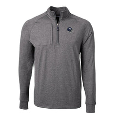New York Giants Cutter & Buck Big & Tall Adapt Eco Raglan Quarter-Zip Jacket - Heather Black outlet