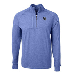 New York Giants Cutter & Buck Big & Tall Adapt Eco Raglan Quarter-Zip Jacket - Heather Royal sale