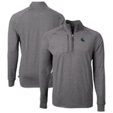 Philadelphia Eagles Cutter & Buck Big & Tall Adapt Eco Raglan Quarter-Zip Jacket - Heather Black for sale