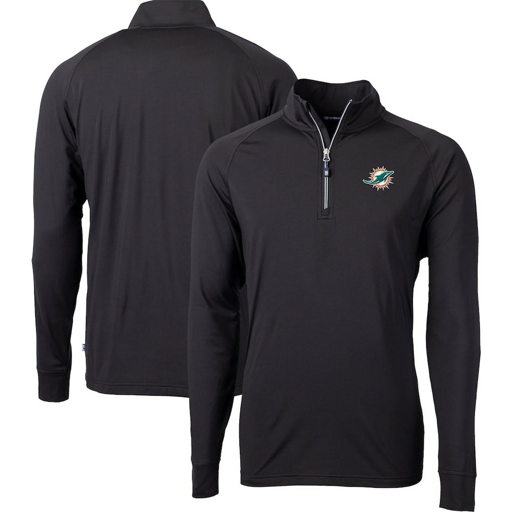 Miami Dolphins Cutter & Buck Big & Tall Adapt Eco DryTec Raglan Quarter-Zip Jacket - Black online