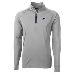 Buffalo Bills Cutter & Buck Big & Tall Adapt Eco DryTec Raglan Quarter-Zip Jacket - Gray on sale