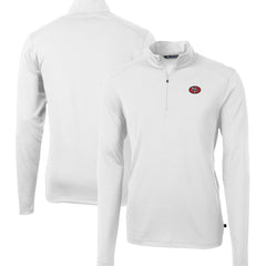 San Francisco 49ers Cutter & Buck Big & Tall Virtue Eco Pique Quarter-Zip Jacket - White on sale