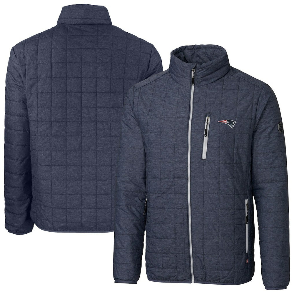 New England Patriots Cutter & Buck Big & Tall Rainier PrimaLoft Eco Insulated Full-Zip Hoodie Puffer Jacket - Navy online
