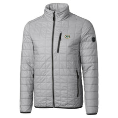 Green Bay Packers Cutter & Buck Big & Tall Rainier PrimaLoft Eco Insulated Full-Zip Hoodie Puffer Jacket - Gray outlet