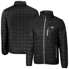 Green Bay Packers Cutter & Buck Big & Tall Rainier PrimaLoft Eco Insulated Full-Zip Hoodie Puffer Jacket - Black outlet