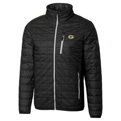 Green Bay Packers Cutter & Buck Big & Tall Rainier PrimaLoft Eco Insulated Full-Zip Hoodie Puffer Jacket - Black outlet