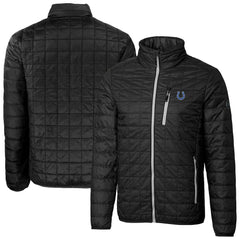 Indianapolis Colts Cutter & Buck Big & Tall Rainier PrimaLoft Eco Insulated Full-Zip Hoodie Puffer Jacket - Black cheap