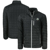 Miami Dolphins Cutter & Buck Big & Tall Rainier PrimaLoft Eco Insulated Full-Zip Puffer Jacket - Black outlet