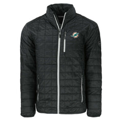 Miami Dolphins Cutter & Buck Big & Tall Rainier PrimaLoft Eco Insulated Full-Zip Puffer Jacket - Black outlet