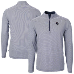 Chicago Bears Cutter & Buck Big & Tall Virtue Eco Pique Micro Stripe Tri-Blend Quarter-Zip Jacket - Navy online