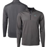 Detroit Lions Cutter & Buck Big & Tall Virtue Eco Pique Micro Stripe Tri-Blend Quarter-Zip Jacket - Black discount