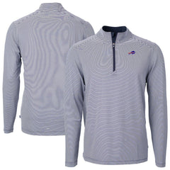 Buffalo Bills Cutter & Buck Big & Tall Virtue Eco Pique Micro Stripe Tri-Blend Quarter-Zip Jacket - Navy cheap