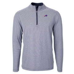 Buffalo Bills Cutter & Buck Big & Tall Virtue Eco Pique Micro Stripe Tri-Blend Quarter-Zip Jacket - Navy cheap