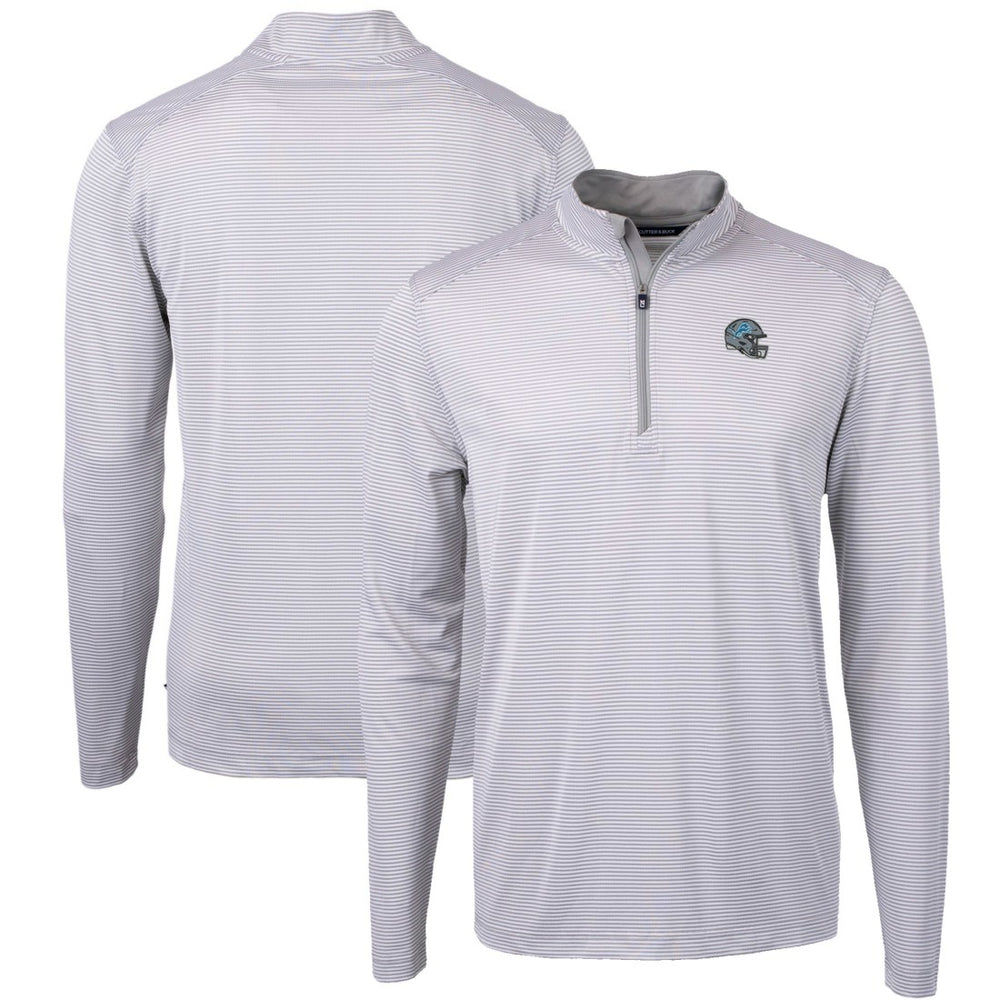 Detroit Lions Cutter & Buck Big & Tall Virtue Eco Pique Micro Stripe Tri-Blend Quarter-Zip Jacket - Gray online