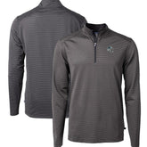 Carolina Panthers Cutter & Buck Big & Tall Virtue Eco Pique Micro Stripe Tri-Blend Quarter-Zip Jacket - Black for sale
