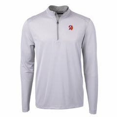 Tampa Bay Buccaneers Cutter & Buck Big & Tall Virtue Eco Pique Micro Stripe Tri-Blend Quarter-Zip Jacket - Gray on sale