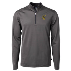 Pittsburgh Steelers Cutter & Buck Big & Tall Virtue Eco Pique Micro Stripe Tri-Blend Quarter-Zip Jacket - Black cheap