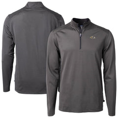 Baltimore Ravens Cutter & Buck Big & Tall Virtue Eco Pique Micro Stripe Tri-Blend Quarter-Zip Jacket - Black on sale