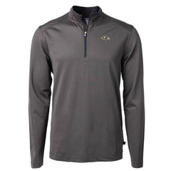 Baltimore Ravens Cutter & Buck Big & Tall Virtue Eco Pique Micro Stripe Tri-Blend Quarter-Zip Jacket - Black on sale