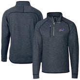 Buffalo Bills Cutter & Buck Big & Tall Mainsail Sweater-Knit Half-Zip Jacket - Heather Navy on sale