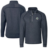 Miami Dolphins Cutter & Buck Big & Tall Mainsail Sweater-Knit Half-Zip Jacket - Heather Navy outlet