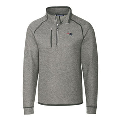 New England Patriots Cutter & Buck Big & Tall Mainsail Sweater-Knit Half-Zip Jacket - Heather Gray outlet