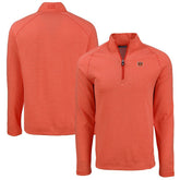 Cincinnati Bengals Cutter & Buck Peshastin Eco Fleece Tri-Blend Raglan Recycled Quarter-Zip Jacket - Heather Orange on sale