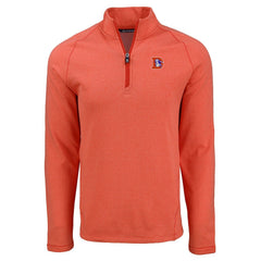 Denver Broncos Cutter & Buck Peshastin Eco Fleece Tri-Blend Raglan Recycled Quarter-Zip Jacket - Heather Orange for sale