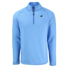 Carolina Panthers Cutter & Buck Peshastin Eco Fleece Tri-Blend Raglan Recycled Quarter-Zip Jacket - Heather Blue online